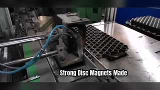 Factory workshop production: full process of magnet pressing and sintering.